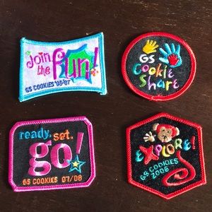 Lot of 4 Girl Scout Cookie Badges Patches 2006 2007 2008 New NOS